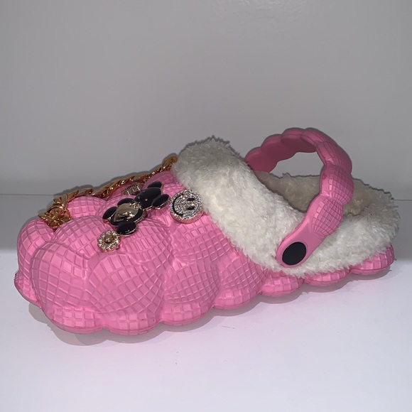 FUCHSIA BUBBLE SLIPPER WITH FUR - Picture 6 of 8